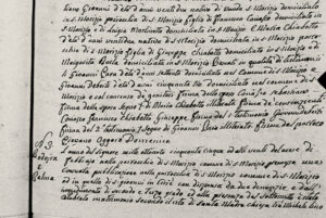 Ecclesiastical record of marriage of Michele Lino Bodoira and Margarita Balma